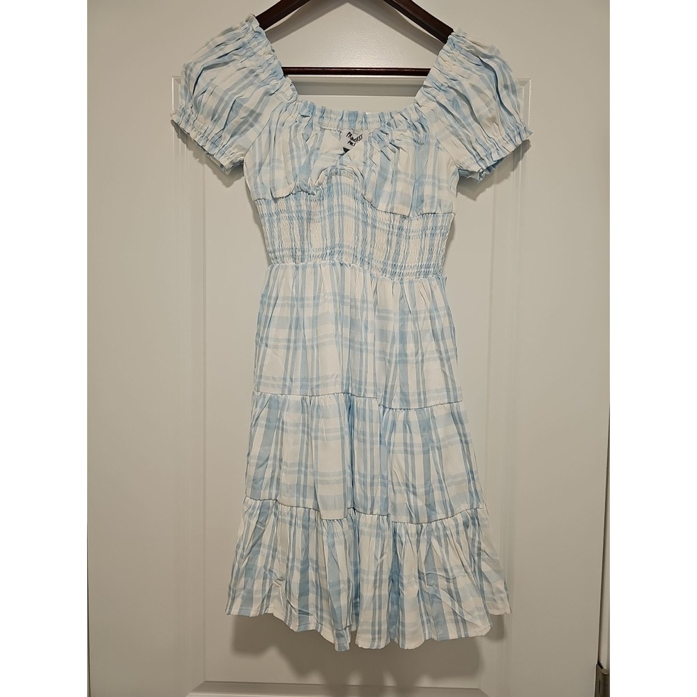 Princess Polly Peasant Mini Dress Size 0 Milkmaid Cottagecore Coquette Babydoll - Picture 2 of 9